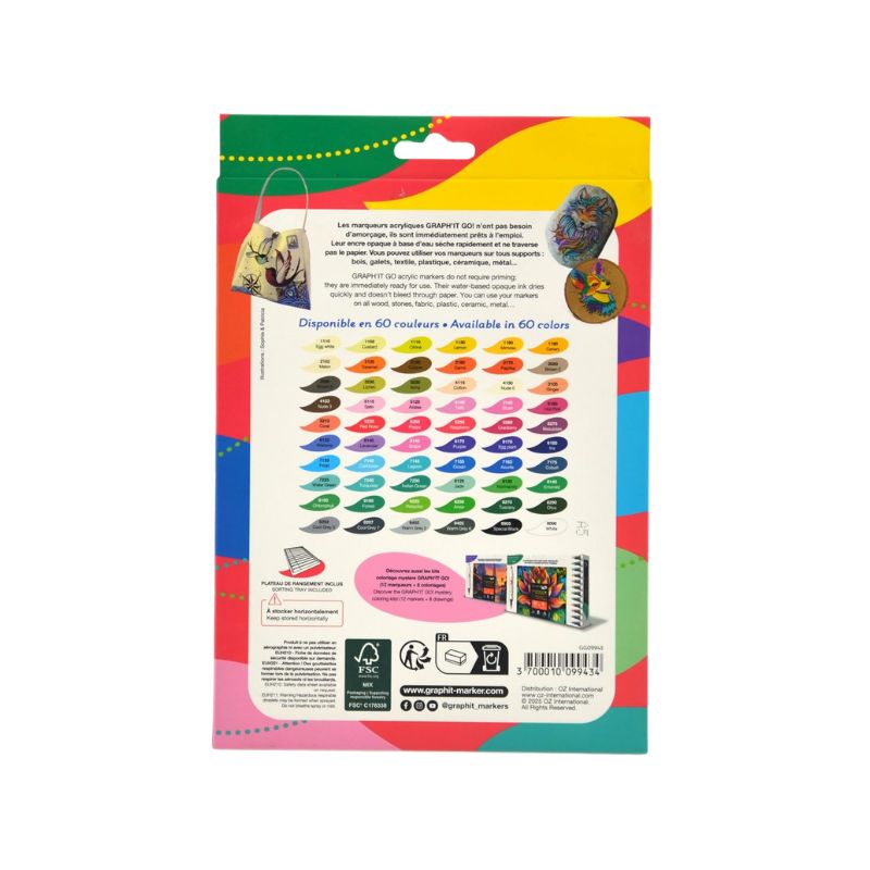 Assortiment de 12 marqueurs acryliques Graph’it Go Essential