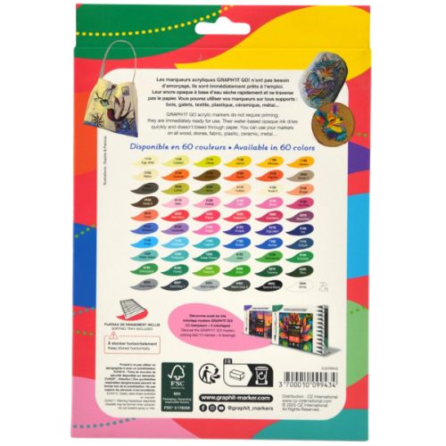 Assortiment de 12 marqueurs acryliques Graph’it Go Essential
