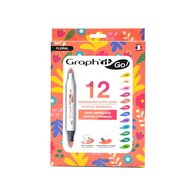Set de 12 marqueurs Graph’it Go - Floral