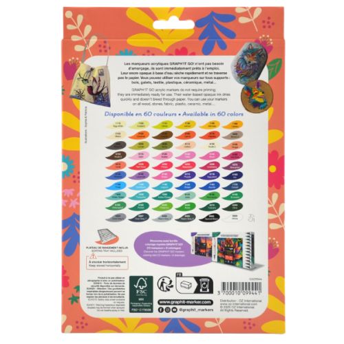 Assortiment de 12 marqueurs acryliques Graph’it Go - Floral