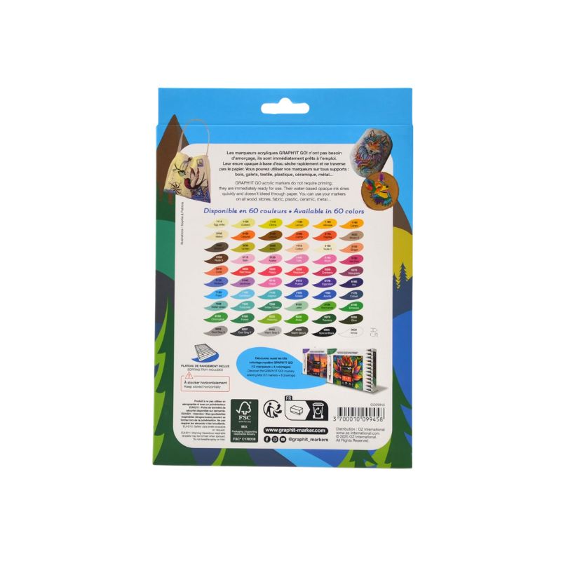 Assortiment de 12 marqueurs acryliques Graph’it Go - Panorama