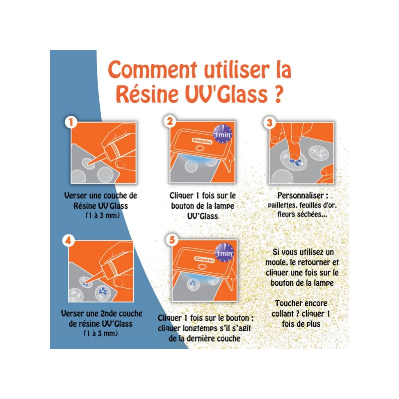 Résine UV'Glass - Cléopâtre - Flacon 25g