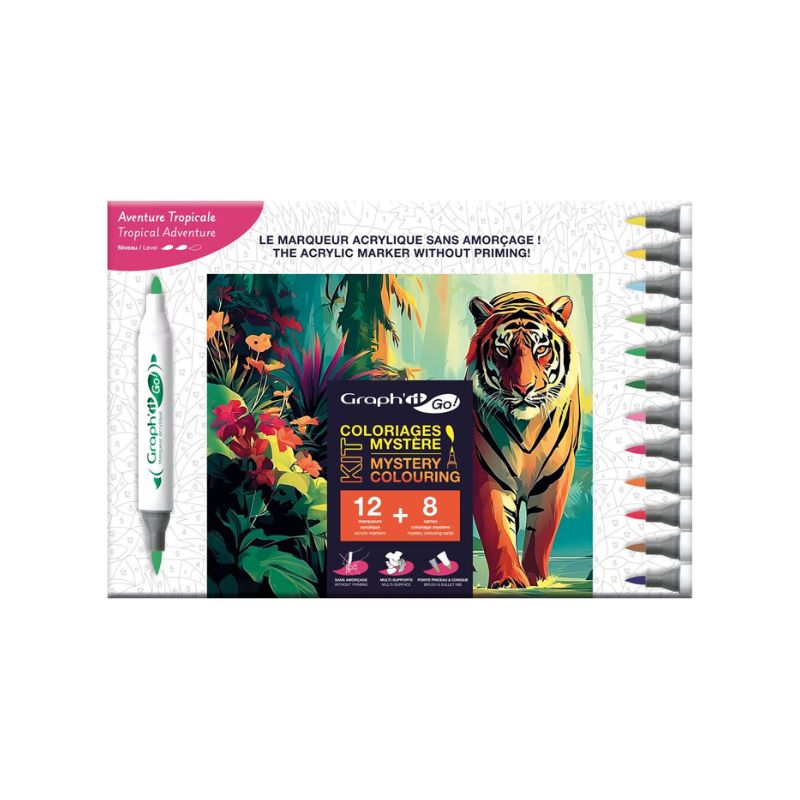 Kit coloriages mystère - Aventure tropicale - Graph'it