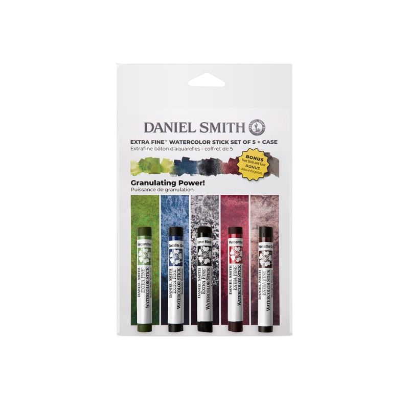 Set 5 sticks d'aquarelle extra-fine Daniel Smith - Granulation
