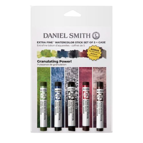 Set 5 sticks d'aquarelle extra-fine Daniel Smith - Granulation
