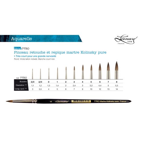 Pinceaux retouche et repique - série 77 - Léonard