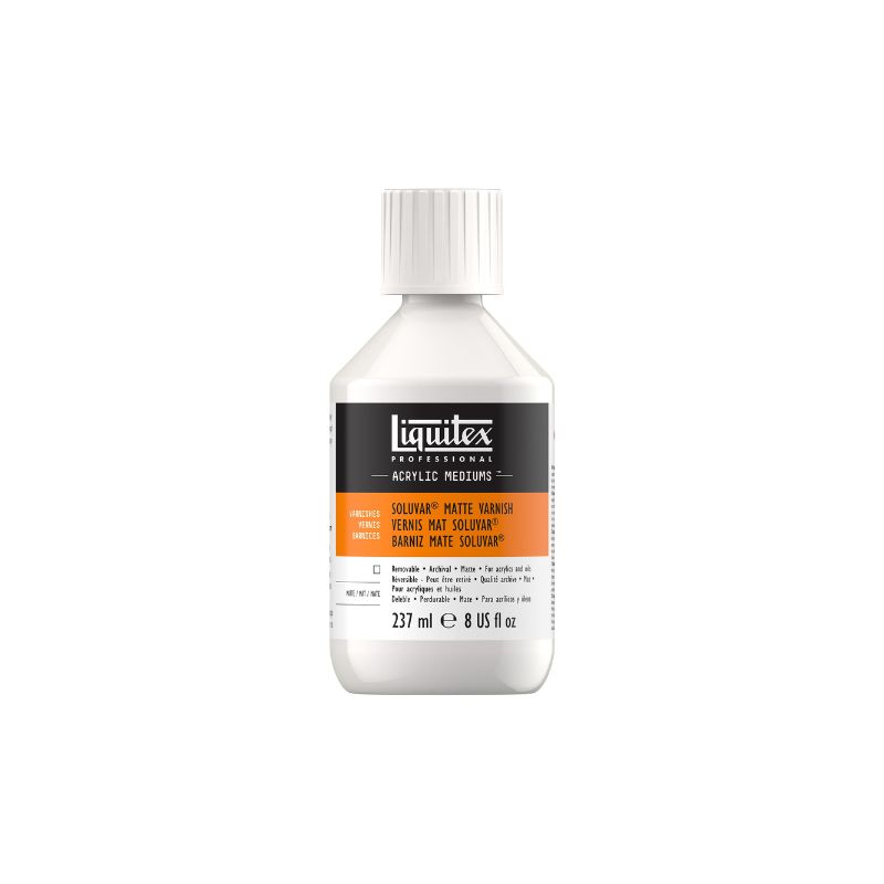 Vernis Liquitex Mat Soluvar 237ml pour protéger les oeuvres acryliques et à l'huile