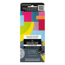 Set 6 tubes gouache extra-fine Sennelier - Couleurs primaires
