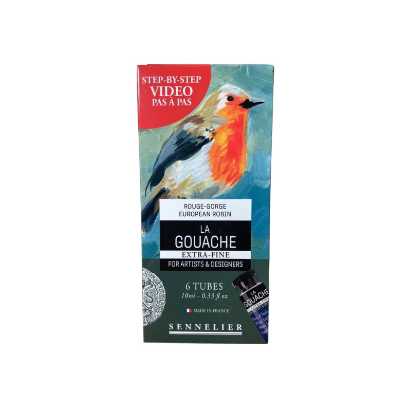 Set 6 tubes gouache extra-fine Sennelier - Rouge Gorge