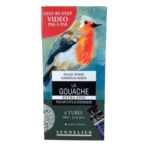 Set 6 tubes gouache extra-fine Sennelier - Rouge Gorge