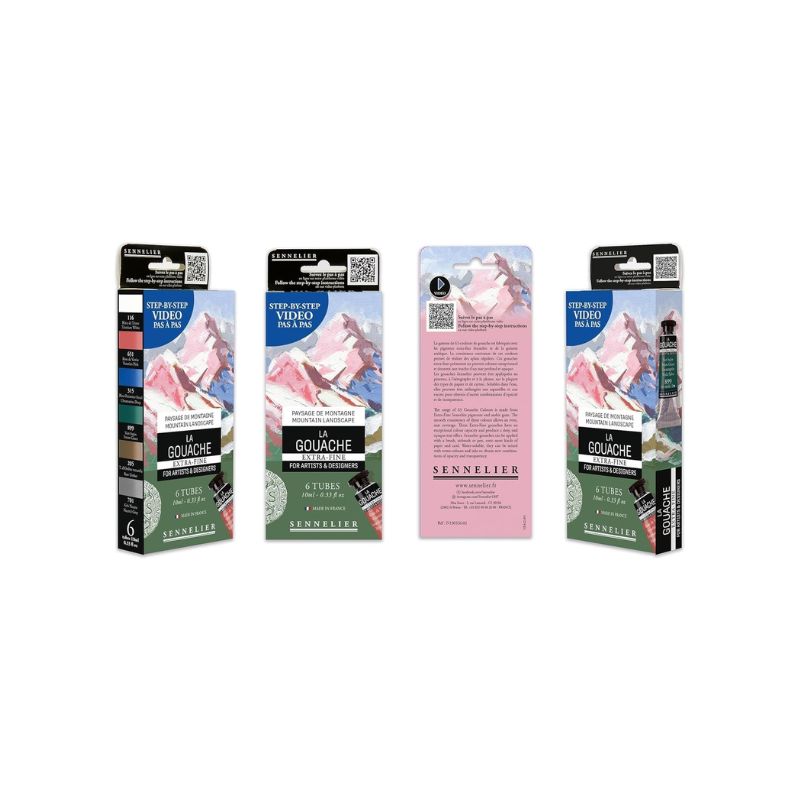 Gouache extra-fine Sennelier - Paysages Montagne - 6 tubes 10ml