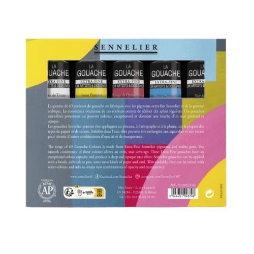 Gouache extra-fine Sennelier - Set initiation 5 tubes 21ml - Couleurs primaires