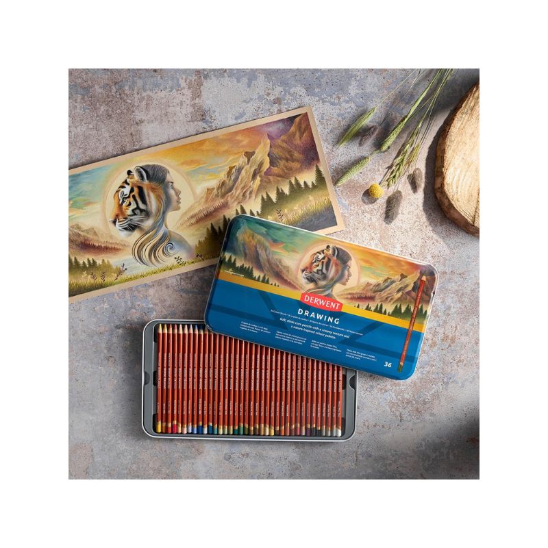 Assortiment de 36 crayons de couleurs professionnels Drawing - Derwent