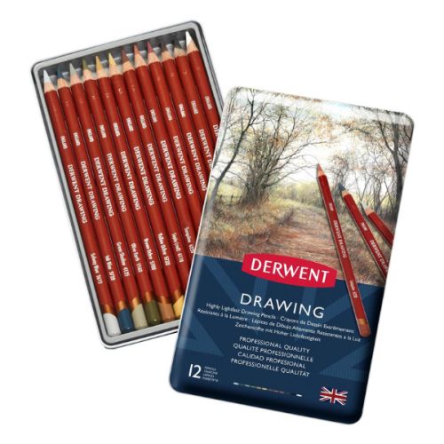 Crayons de couleurs Drawing Derwent - Boîte de 12 couleurs naturelles