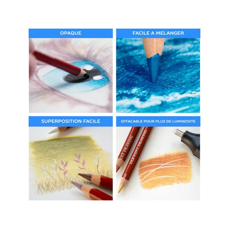 Crayons Drawing Derwent - Boite en fer 12 couleurs terres