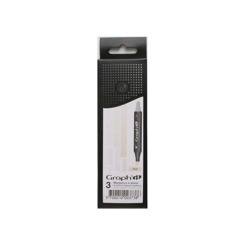 Set 3 marqueurs Graph'it - Dégradé peau pour illustration et manga