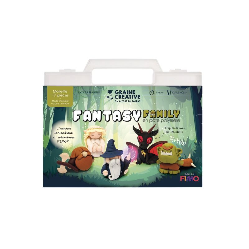 Mallette 5 figurines Fimo Fantasy family - Graine créative