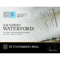 Bloc papier aquarelle Saunders Waterford - Extra blanc