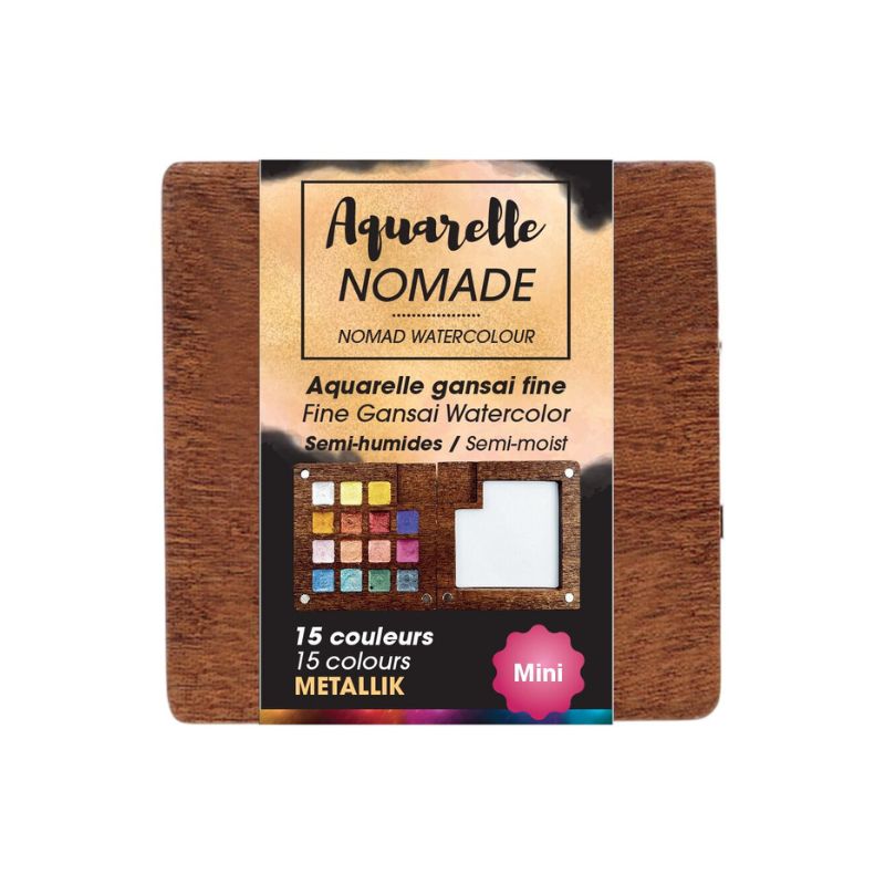 Mini sett d'Aquarelle  Gansai , couleurs métalliques