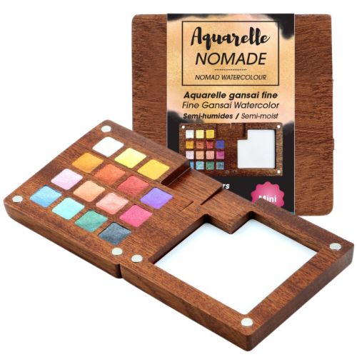 Mini Palette Aquarelle - 15 couleurs métalliques - Art & Go
