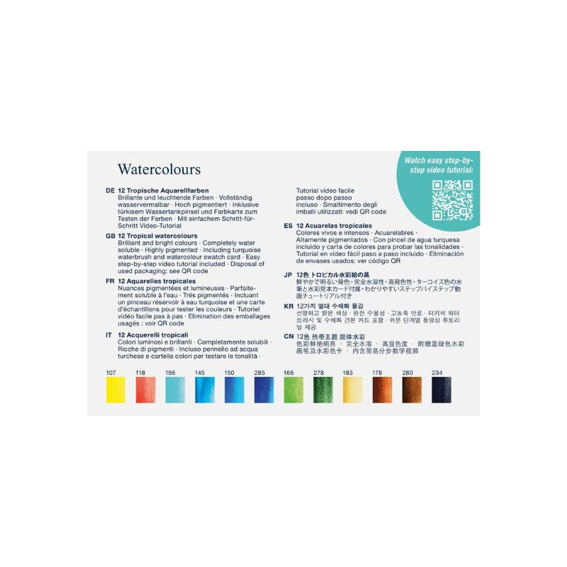 Aquarelle Faber-Castell + pinceau - Set 12 demi-godets