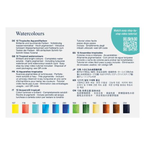 Aquarelle Faber-Castell + pinceau - Set 12 demi-godets