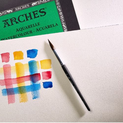 10 feuilles aquarelle qualité professionnelle Arches + carton à dessin offert