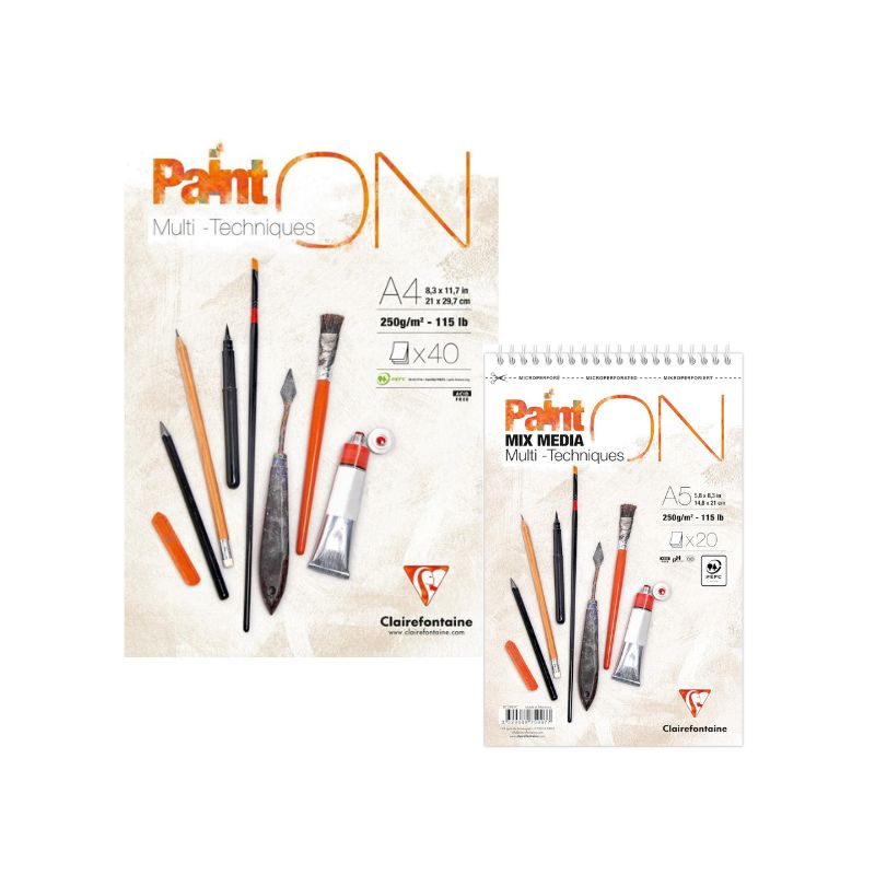 Carnet spiral Paint'on blanc - Clairefontaine