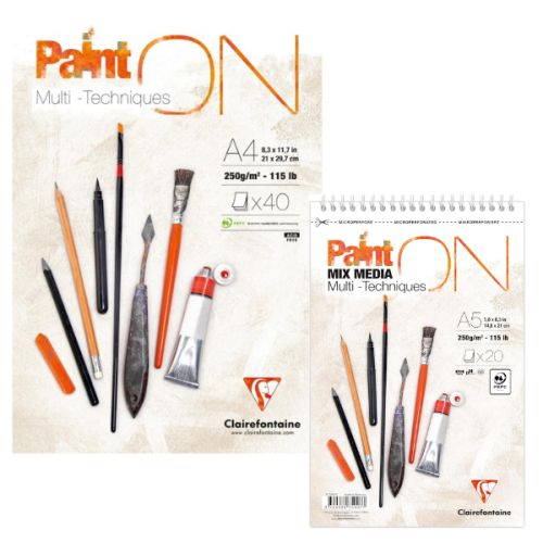 Carnet spiral Paint'on blanc - Clairefontaine