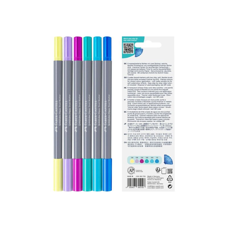 Assortiment de 6 feutres aquarellables Goldfaber - Seashells - Faber-Castell