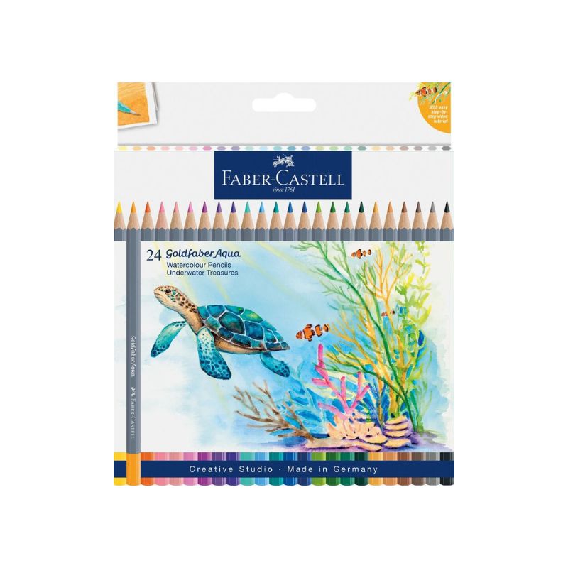 Boîte 24 crayons GoldFaber aqua - Edition Underwater Treasures
