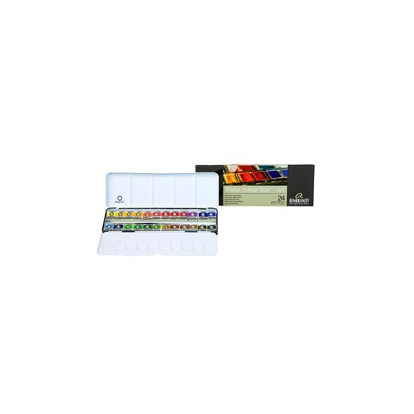 Boîte d'aquarelle extra-fine - 24 demi-godets - Winsor & Newton - Creastore