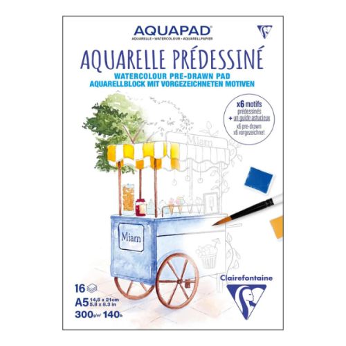 Bloc aquarelle prédessiné - Aquapad Clairefontaine