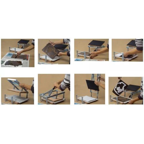 Etapes gravure avec une presse manuelle