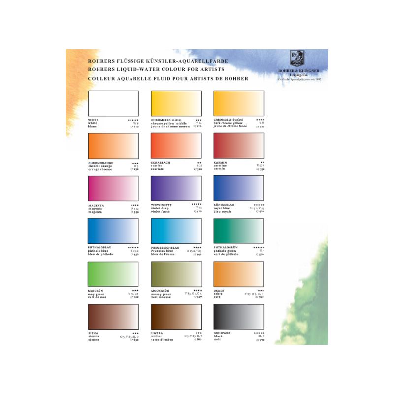 Flacon 12ml encre acrylique Aquarellfarbe - Rohrer & Klingner