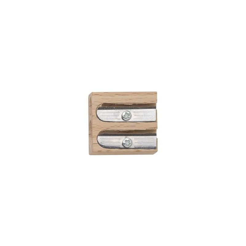 Taille-crayon double en bois accessoire dessin