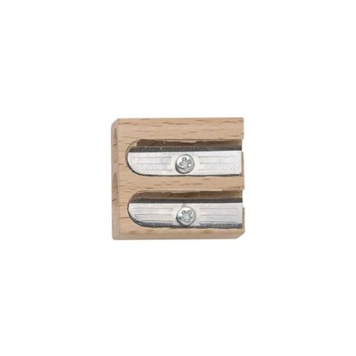 Taille-crayon double en bois accessoire dessin