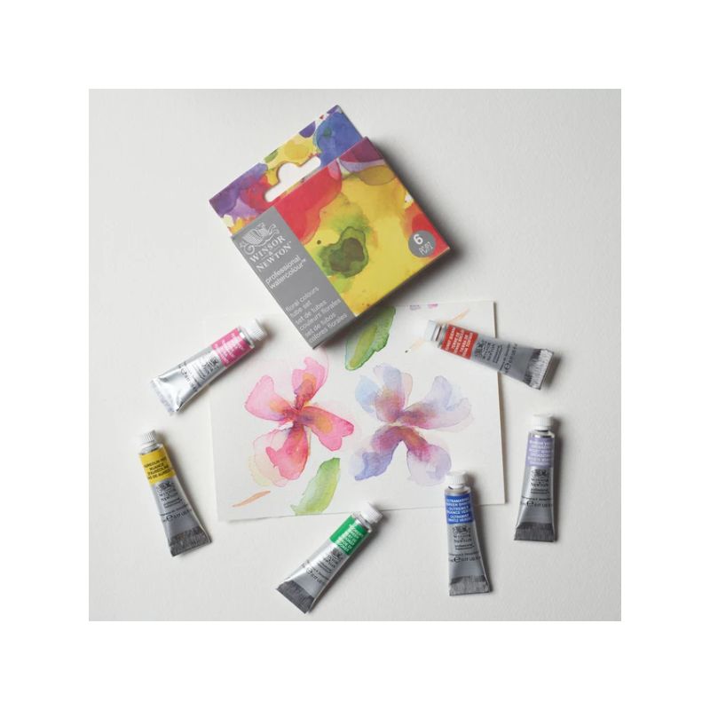 Set 6 tubes aquarelle pour illustration botanique Winsor & Newton