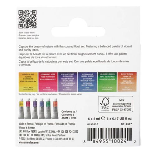 Aquarelle extra-fine Winsor & Newton - 6 tubes Couleurs florales