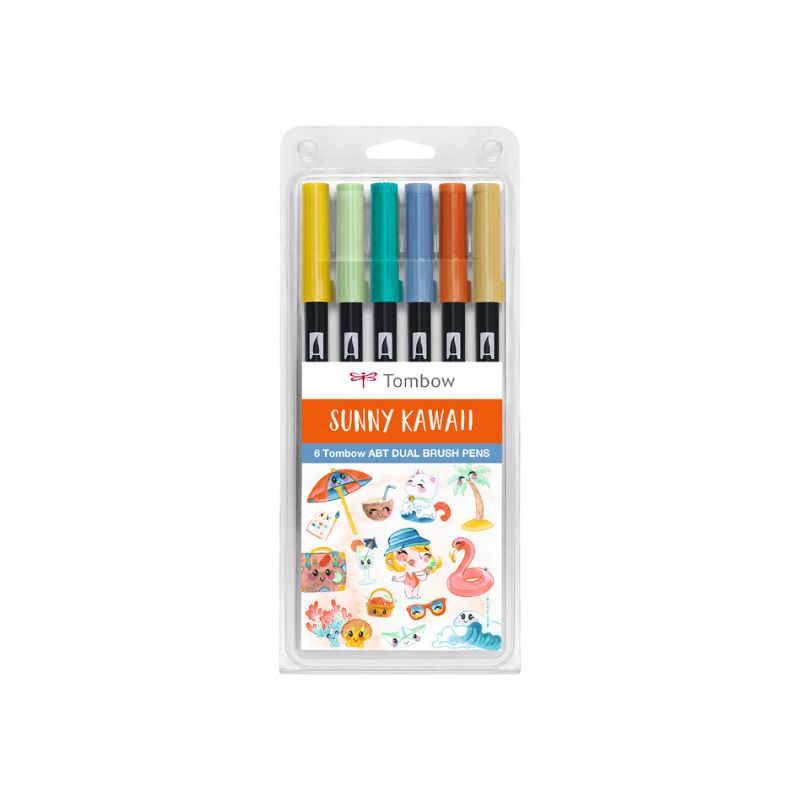6 feutres double pointe Tombow Sunny Kawaii