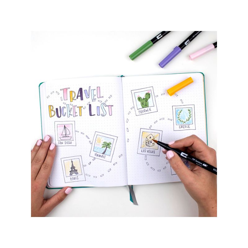 Assortiment 6 feutres double pointe ABT - Sunny Kawaii - Tombow