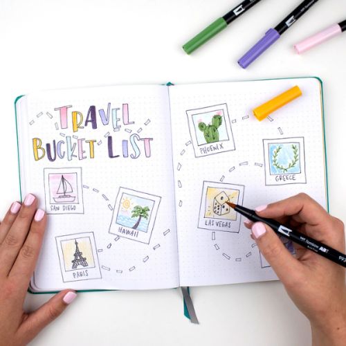 Assortiment 6 feutres double pointe ABT - Sunny Kawaii - Tombow
