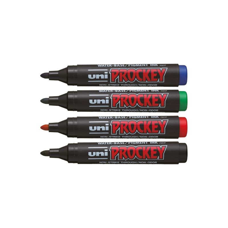Marqueurs permanents Prockey - Uni-Ball - Assortiment 4 couleurs