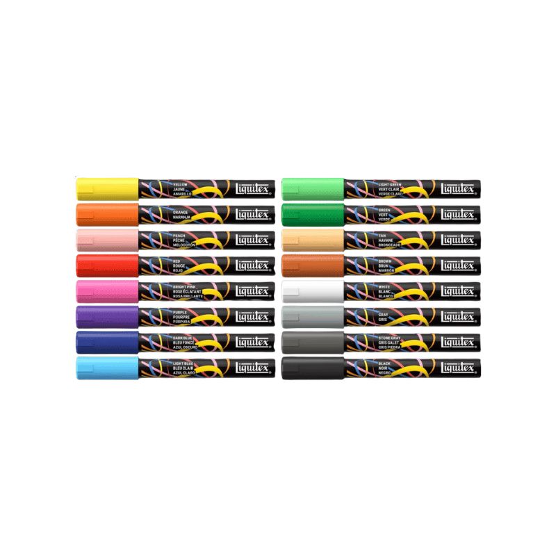 Coffret 16 marqueurs acrylique 2mm Liquitex