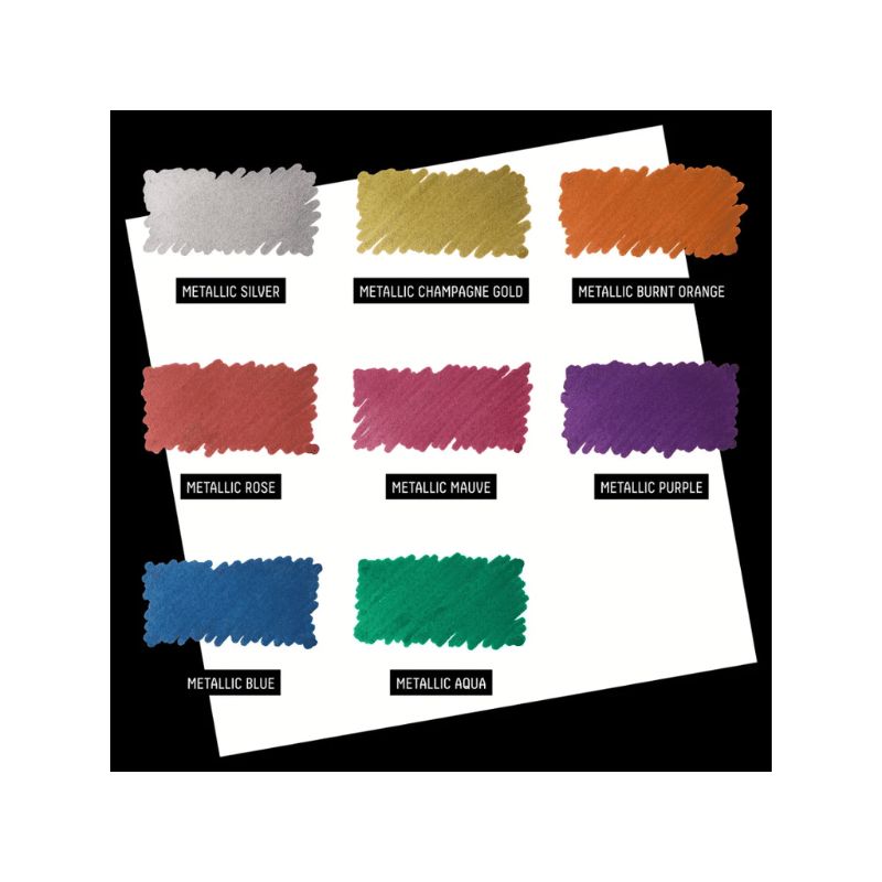 Liquitex Marker Set Métallique - 8 marqueurs acrylique Liquitex multi-supports