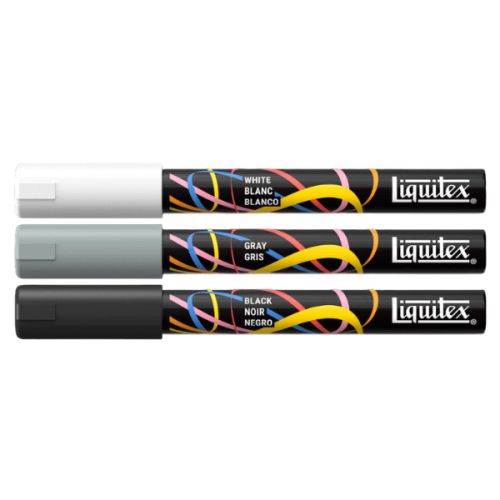 Set 3 marqueurs peinture acrylique Liquitex 2mm - Monochrome