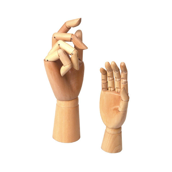 Main droite articulée en bois