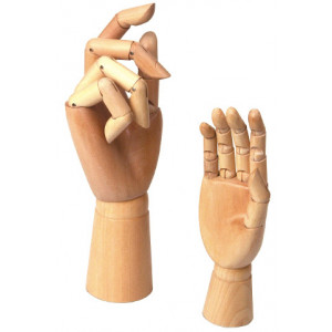 Main droite articulée en bois