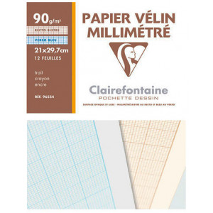 Pochette papier Vélin Millimétré - 90gr - Clairefontaine