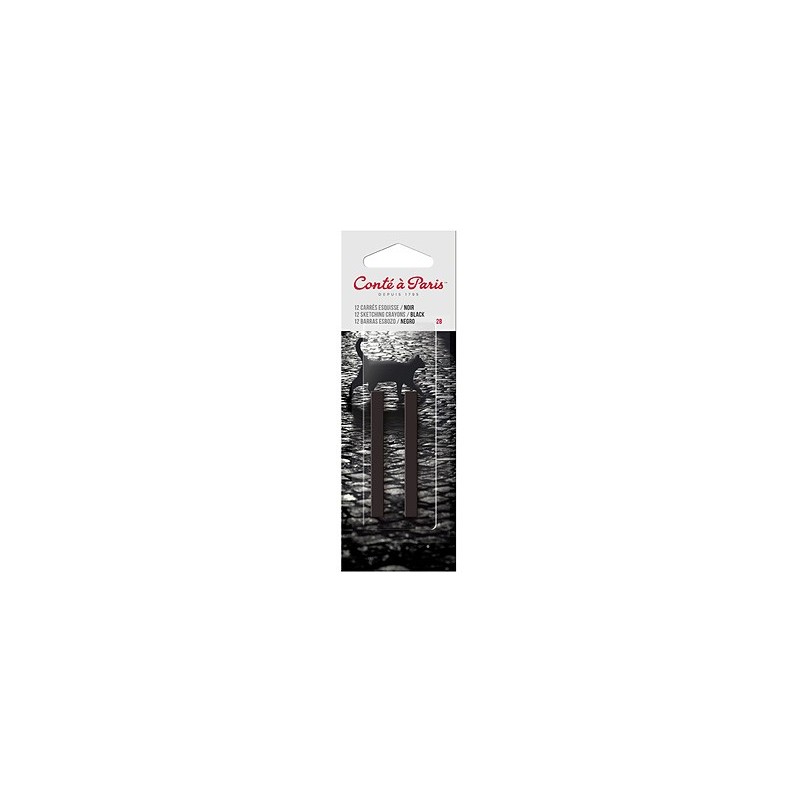 Carrés esquisse "pierre noire" 2B Conté, set de 2 carré pierre noire